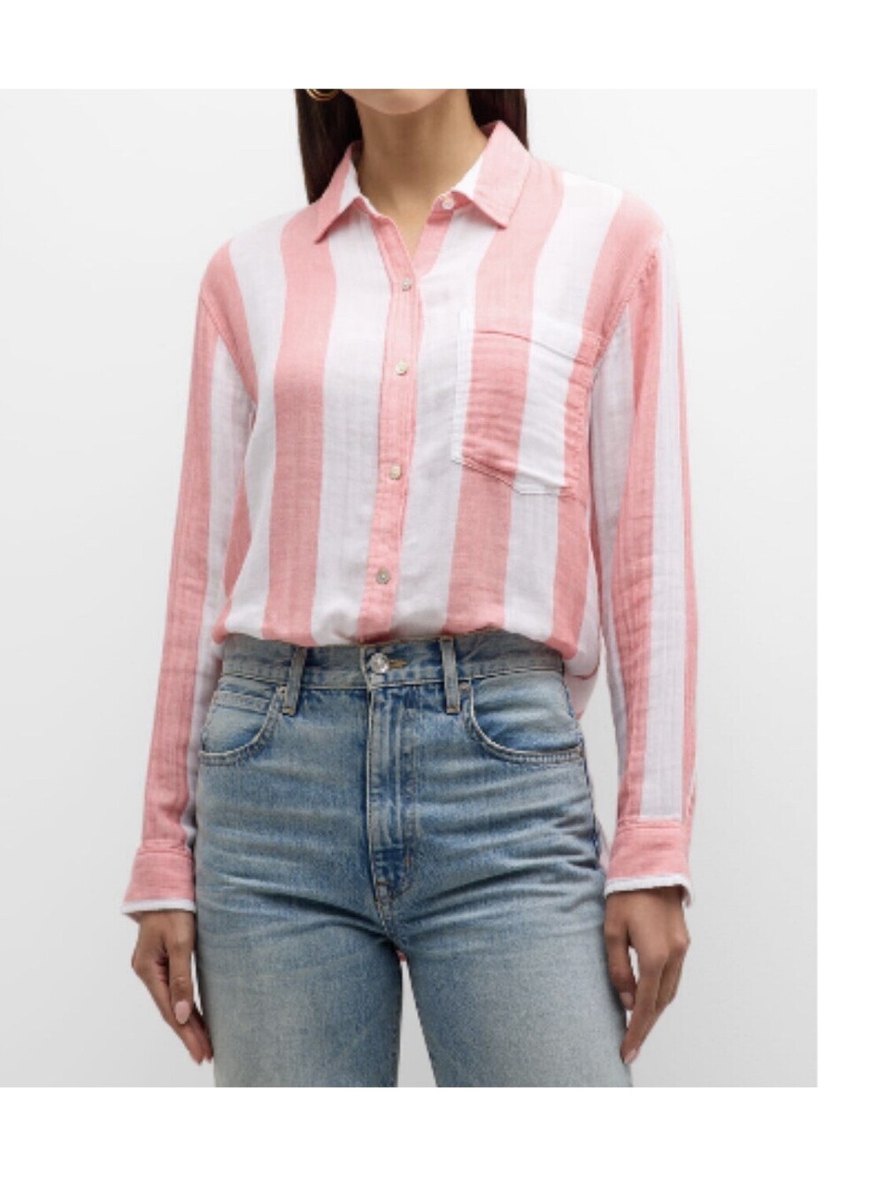 Rails Jaylin Stripe Cotton Tunic Shirt Size Small